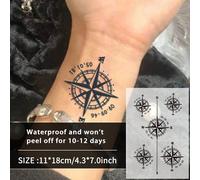 1 pièce petit motif autocollant de tatouage temporaire imperméable et non réfléchissant pour le bras, le torse ou le cou des hommes et des femmes GéométriquePapetier