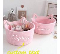 1 pièce Petit panier de rangement en corde au design tressé à la main, panier de rangement de bureau pour le salon, la chambre, le bureau, la table de chevet, convient pour les cosmétiques, les jouets