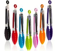 1 pièce Petites pinces de cuisine, pinces à aliments mini de 7 pouces, pinces à pointes en nylon résistantes à la chaleur pour la cuisson, le service, le barbecue, la cuisson au gril, les salades et p