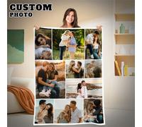 1 pièce Photo personnalisée, Flanelle personnalisée avec photos et texte, Literie, Couvertures personnalisées, Meilleure amie, Douillet, Cadeau de famille, Cadeau de mariage, Cadeau de Noël, Cadeau d'