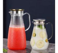 1 pièce Pichet à eau d'une capacité de 1L/1,5L/2L avec couvercle, couvercle en acier inoxydable doré, convient pour les boissons chaudes ou froides, pichet réfrigérateur, récipient à jus, carafe à eau