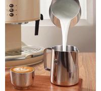 1 pièce Pichet à pointe aiguisée pour Latte Art, Tasse à Latte en acier inoxydable - Ustensile professionnel pour la mousse de lait pour les machines à café, fournitures scolaires pour le café, le Ram