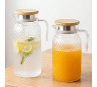 1 pièce Pichet d'eau à grande capacité résistant aux hautes températures - parfait pour les boissons d'été, le restaurant, la limonade, les jus et le service du thé, design facile à nettoyer Couvercle
