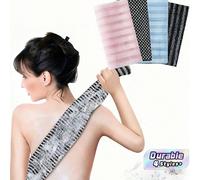 1 pièce pièce Serviette de bain longue en maille africaine, grattoir de dos en nylon double face avec sangle, texture douce et rugueuse, gommage corporel type loofah, éponge de douche premium pour une