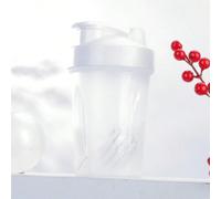 1 pièce pièce Tasse à secouer blanche 12oz/400ml, crochet anneau classique, conception anti-fuite, avec échelle, petit mélangeur en acier inoxydable, certifié PP5, lavable au lave-vaisselle, convient