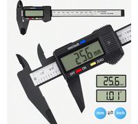 1 pièce Pied à coulisse numérique 0 - 6" / 0 - 150 mm Outil de mesure micromètre électronique Pied à coulisse numérique électronique Pied à coulisse en fibre de carbone avec cadran Vernier Jauge micro