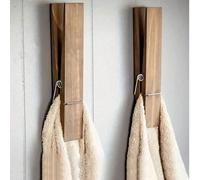 1 pièce Pince à linge en bois surdimensionnée, porte-serviettes mural de style campagnard, décoration multifonctionnelle pour la buanderie de la maison, porte-serviettes ou crochet | Accessoires de sa