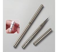 1 pièce Pinceau de dessin pour nail art ultra-fin avec capuchon, corps en métal noir, convient pour le crochetage, le contour, l'épanouissement des fleurs, les effets dégradés 6mm,9mm,12mm,15mm,18mmAl