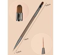 1 pièce Pinceau pour nail art de style japonais série marron, pinceau double-tête, pinceau de construction, pinceau pour vernis gel UV, pinceau dégradé, convient pour les salons de manucure ou l'utili