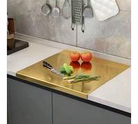 1 pièce Planche à découper de luxe en acier inoxydable doré - Durable et résistante aux moisissures, petit outil de cuisine pour pétrir et rouler, planche à découper pour la pâtisserie, convient aux c