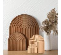 1 pièce Planche à découper décorative en bois Planche en bois en forme d'arc-en-ciel Plateaux de service en bois de style bohème Bloc à découper Plateaux de service pour la décoration de la cuisine à 