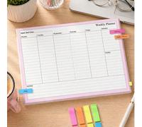 1 pièce Planificateur hebdomadaire - Planificateur quotidien Liste de tâches Liste de contrôle Bloc-notes non daté Bloc de planification des objectifs Bloc-notes détachable, Fournitures scolaires Four
