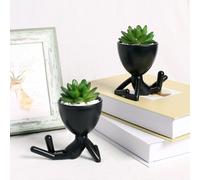 1 pièce Plante succulente artificielle en plastique réaliste dans un pot - Décoration intérieure verte moderne mini pour Pâques, printemps, mariage, jardin, table, bureau, chambre, salon Taille Unique