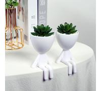 1 pièce Plante succulente artificielle en plastique réaliste dans un pot - Décoration verte mini moderne pour la maison pour Pâques, le printemps, les mariages, les fêtes de jardin, la table, le burea