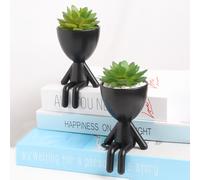 1 pièce Plante succulente artificielle en plastique réaliste en pot - décoration de maison verte mini moderne esthétique pour Pâques, printemps, mariage, jardin, fête, table, bureau, chambre, salon Ta