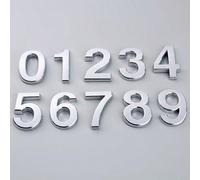 1 pièce Plaque de numéro de porte auto-adhésive durable 0-9, style professionnel argenté haute brillance 3D détaillée, signalétique adaptée aux hôtels, boîtes aux lettres 8 (5 cm),9 (5 cm),6 (5 cm),7 