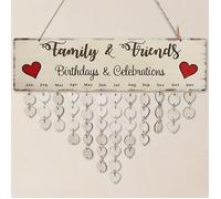 1 pièce Plaque murale décorative en bois à suspendre, calendrier d'anniversaire. Décoration suspendue simple en forme de cœur. Décoration pour la maison, la chambre, le mur 11 cm * 40 cmbois
