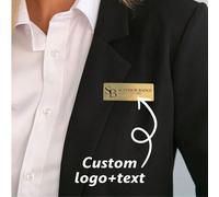 1 pièce Plaque nominative en métal avec logo et texte personnalisés, fournitures de bureau, plaque nominative d'identité exclusive et personnelle, style haut de gamme, plaque nominative d'employé, Sai