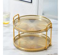 1 pièce Plateau à motif diamant à double couche avec poignée, plateau polyvalent moderne, pour la maison L,MUnicolorePolystyrène