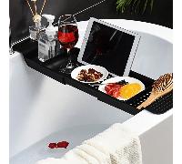 1 pièce Plateau de baignoire réglable - Étagère extensible économe en espace, organisateur imperméable, caddie de salle de bain élégant, rangement multifonctionnel - Accessoires faciles à installer Dé