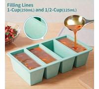 1 pièce Plateau de congélation en silicone avec couvercle - Rangement de cuisine pour soupe, bouillon & sauces - Conteneur de préparation alimentaire empilable bleu clair - Accessoire de cuisine essen