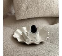 1 pièce Plateau de décoration de table en céramique blanche de style français pour ranger les bijoux et la décoration de la maison, cadeau pour la Saint-Valentin, décoration de la chambre Taille Uniqu