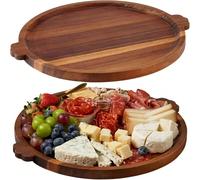 1 pièce Plateau de service en noyer noir de 29,2 cm x 24,9 cm, idéal pour le déjeuner, les fêtes et la préparation des aliments - parfait pour les plats cuits, les steaks, les fromages, les fruits, le