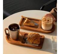 1 pièce Plateau de service vintage pour le petit-déjeuner, le café, le thé, le set de thé de l'après-midi, le pain, l'assiette à dessert, plateau décoratif pour la maison, cadeau de pendaison de créma