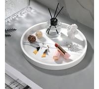 1 pièce Plateau de vanité rond en silicone, organisateur de rangement décoratif pour salle de bain, réservoir de toilette, chambre, plan de travail de cuisine, convient pour les bijoux, les bougies, l