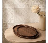 1 pièce Plateau décoratif en bambou et bois - Plateau de service à thé de forme asymétrique de style vintage avec couvercle, parfait pour la maison, le bureau, l'hôtel ou la décoration de cadeau, idéa