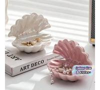 1 pièce Plateau décoratif en céramique coquillage élégant, style art déco. Parfait pour ranger les clés et les bijoux, idéal pour l'entrée, la commode, la décoration de la maison. Cadeau parfait pour 