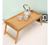 1 pièce Plateau en bambou, plateau de service multifonction pliable imitant le grain du bois, idéal pour la maison, la cuisine, cadeau de Noël Taille Unique,Petit 14,96 poucesUnicoloreBambou