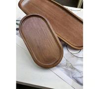 1 pièce Plateau en bois, assiette de service multifonctionnelle, plateau de présentation de dessert décoratif, convient pour la maison, le restaurant, la fête, le petit-déjeuner, le gâteau, le pain, l