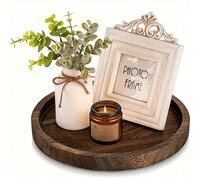 1 pièce Plateau en bois, convient pour la décoration de fête d'anniversaire, support de bougie de style ferme, plateau à café vintage pour salon, plateau de service en bois, cuisine, cadeau M,Sbois