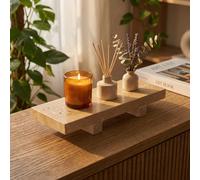 1 pièce Plateau en marbre naturel à double pied, 5 couleurs disponibles, rangement de bijoux, décoration de luxe pour salle de bain, entrée et bureau 22 x 8,8 x 3,8 cmPierre de marbre