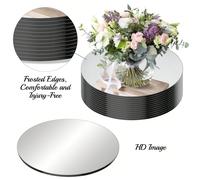 1 pièce Plateau miroir 6/8/12 pouces, Plateau miroir rond pour bougies, Miroirs ronds en acrylique, Autocollants miroir auto-adhésifs, Utilisé pour centre de table, Décorations de mariage, Fête de dou