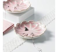 1 pièce Plateau porte-bijoux en céramique à pétales de fleurs de 4,45 pouces, 2 couleurs, plat de rangement pour colliers et bagues dans le salon, la chambre, la rentrée scolaire centimètreporcelaine