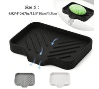 1 pièce Plateau porte-savon en silicone, porte-savon auto-drainant, convient pour le savon en barre, porte-savon en silicone avec trous de drainage, porte-savon en barre, porte-savon, bouteille de sav