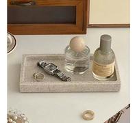 1 pièce Plateau style Ins à motif faux marbre, plateau de rangement en résine pour le comptoir de la coiffeuse, organisateur de maquillage de bureau, plateau de rangement décoratif Sable et gravier,Bl