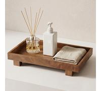1 pièce Plateau surélevé en bois de style Wabi-Sabi, plateau de rangement décoratif de tailles multiples, plateau organisateur de salle de bain, plateau pour bijoux et cosmétiques, convient pour le me