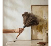 1 pièce Plumeau en plumes naturelles avec manche en bois, brosse de nettoyage douce pour la maison, les meubles et la décoration, un outil de nettoyage élégant pour la chambre et le salon, un cadeau i