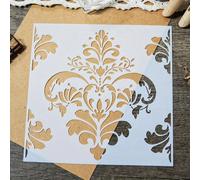 1 pièce Pochoir mural à fleurs damassé - Modèle de peinture réutilisable pour la décoration de la maison, les meubles, le bois, le papier - Pochoir en plastique polyvalent - Pour les passionnés de DIY