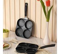 1 pièce Poêle carrée antiadhésive, poêle 4 trous, poêle à œufs multifonction minimaliste moderne antiadhésive, poêle en fer, cuiseur à œufs pour petit-déjeuner, plaque de cuisson antiadhésive, mini-ca