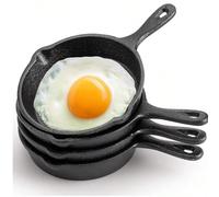 1 pièce Poêle en fonte pré-assaisonnée avec bec verseur, convient pour la cuisson intérieure et extérieure, four et grill, poêle à crêpes 16 cm,14 cm,version mini de 10 cm,Poignée en fer à fond plat d