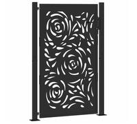 （1 pièce） Portail de jardin noir 100 x 150 cm en acier avec motif flamme,22.85 kg - Portillon hfw585931