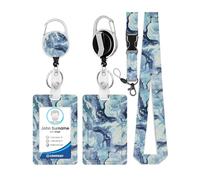 1 Pièce Porte Badge, Jisrcha Porte-Carte pour Enfants, Porte Carte Tour de Cou Rétractable et Détachable Avec Cordon, Porte-Cartes Rétractable Avec Cordon pour Enseignants, Infirmières, Médecins (B)