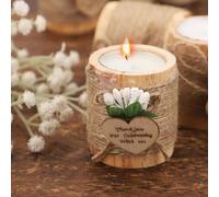 1 pièce Porte-bougie à thé en bois, support de bougie rond de style rural avec bougies chauffe-plats pour souhaits, mariage, fête, anniversaire, festival, Saint-Valentin, shower de mariée. Convient co