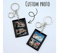 1 pièce Porte-clés en acrylique personnalisé en forme de bobine de film - Personnalisé avec des photos pour les amis, les enseignants, les camarades de t les amoureux. Porte-clés en acrylique