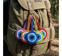 1 pièce Porte-clés en crochet fait main Œil du Mal, Amulette colorée pour sac, Amulette protectrice turque Œil du Mal, Pendentif mignon fait main pour sac à dos et portefeuille, Style bohème unisexe,