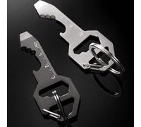 1 pièce Porte-clés ouvre-bouteille outil multifonction règle en acier inoxydable cadeau porte-clés pour hommes Taille UniqueAcier inoxydable